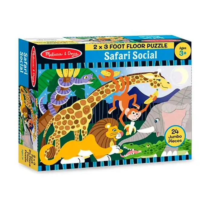 Warranty Included Melissa & Doug Safari Social Floor Puzzle, 24 Pieces